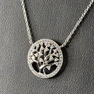 Sterling silver and CZ tree of life pendant